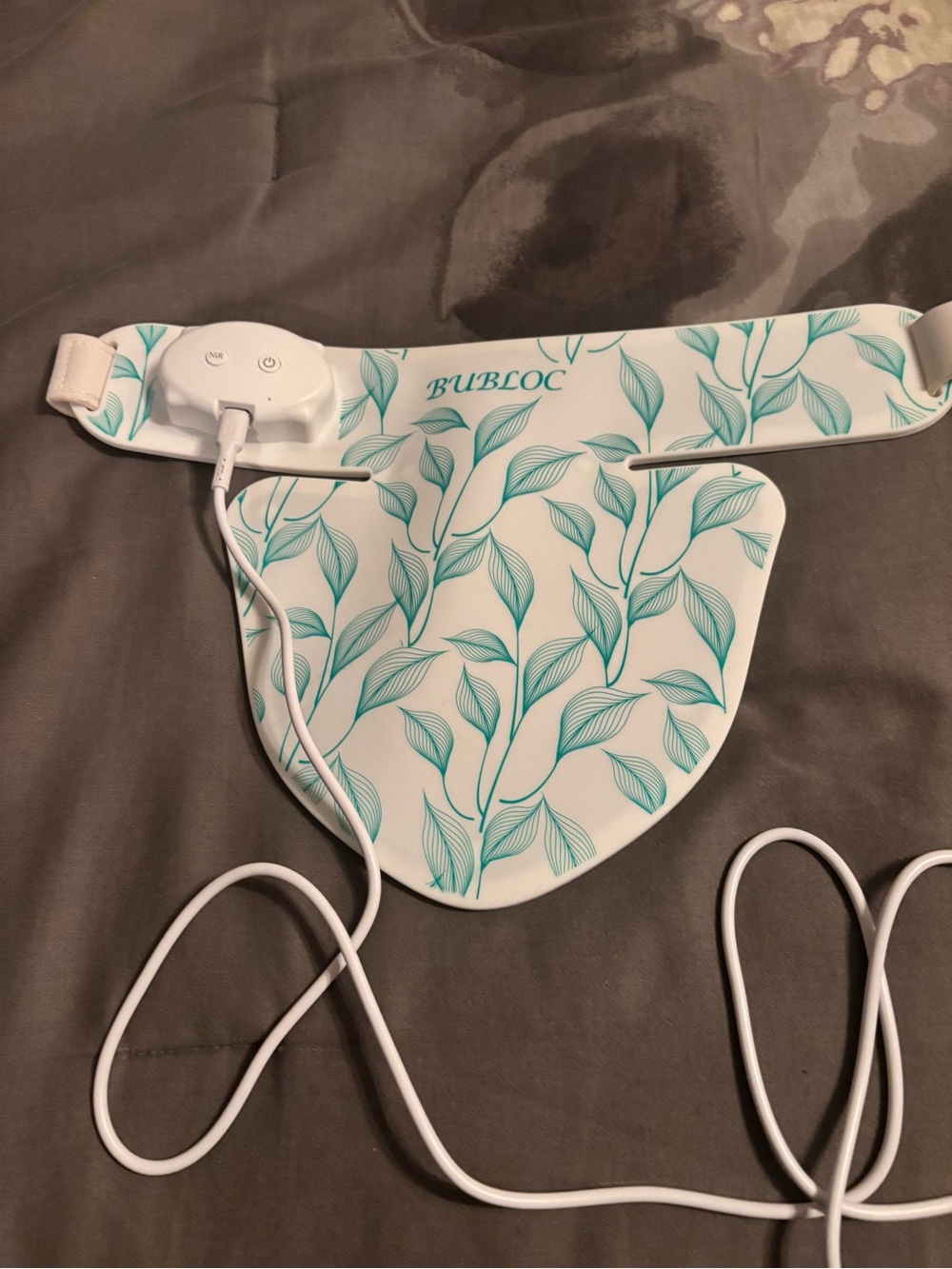 BubloC Women's Face Mask in Teal Leaf Print